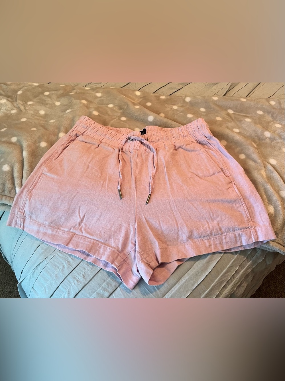 GAP Pink Drawstring Linen-Blend Shorts - Picture 4 of 5